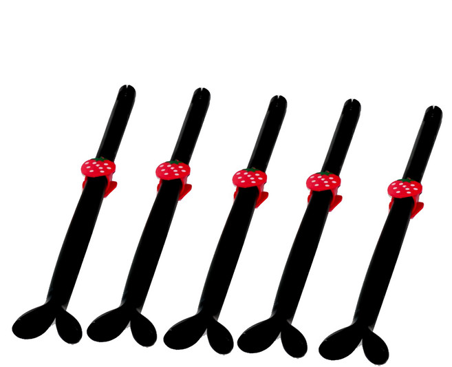 e.city 可調式草莓造型卡扣長短靴鞋撐 120g 黑色 5支