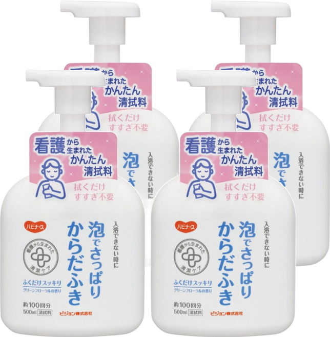 Habinasu Tahira 免沖水身體清潔泡沫 清爽型, 500ml, 4瓶