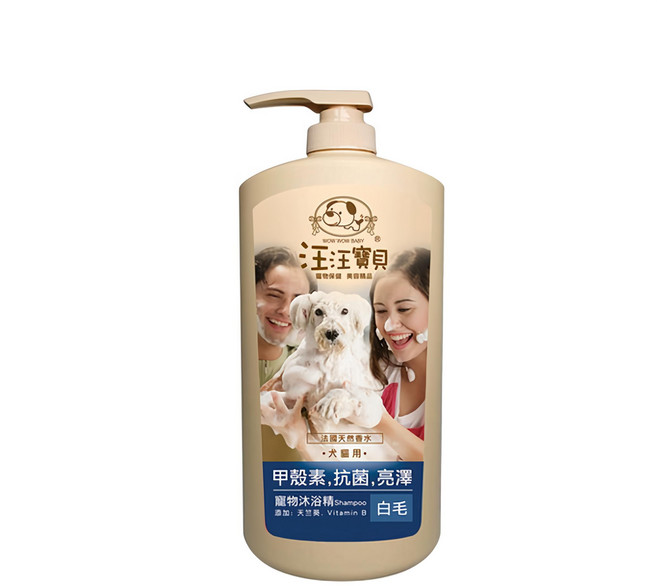 wow wow baby 汪汪寶貝 甲殼素沐浴精 白毛, 1L, 1瓶