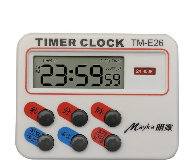 Mayka 明家 24H電子計時器 TM-E26, 1個, 白色