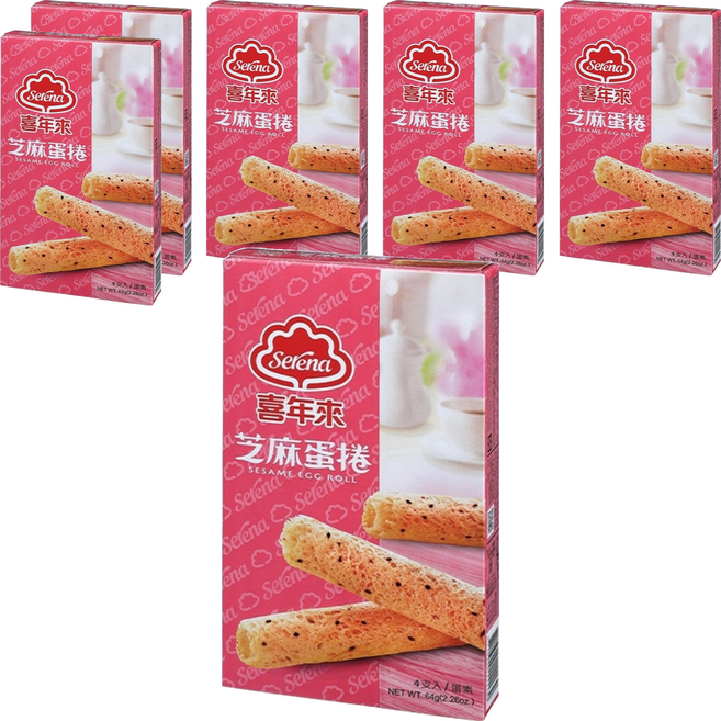 喜年來 芝麻蛋捲 蛋素, 64g, 6盒