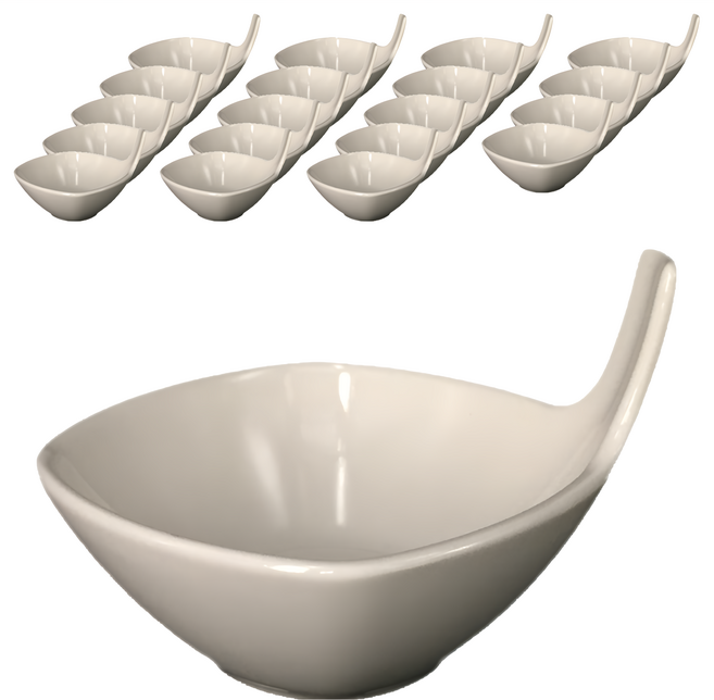 TATUNG 大同磁器 方形手把 7.7 x 7.7 x 3.2cm 單色 醬料匙, 白色, 1組