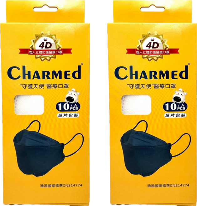 Charmed 昌明生技 守護天使立體口罩 成人用 KF94, 天使白, 10片, 2盒
