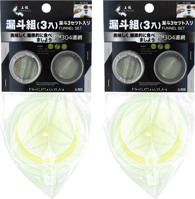 上龍 龍族漏斗 Set 3入 附#304濾網, 2組, 白色