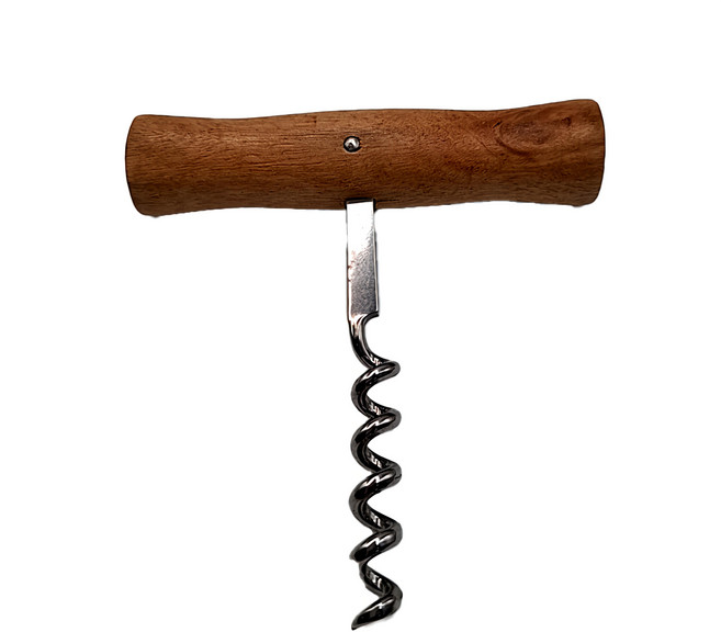 GOZENBO 御膳坊 FD T型簡易紅酒開瓶器, 木柄 + 銀色, 1個