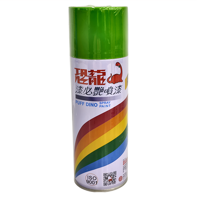 PUFF DINO 恐龍 漆必豔噴漆, 嫩綠色, 400ml, 1瓶