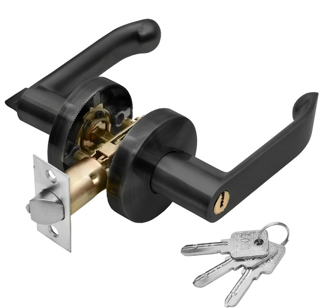 CK6 靜音簡約水平門鎖 適用多種門型, 簡易安裝