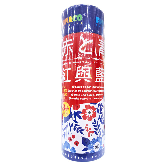 FLOWER MONACO 質感赤青鉛筆, 2色, 1組