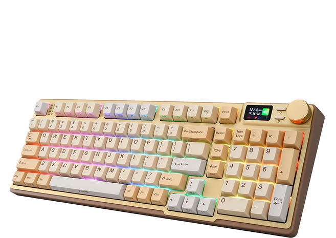 irocks 艾芮克 K85R 電競 Wired + Wireless 機械鍵盤 摩卡棕 RGB 熱插拔 靜音奶茶軸 IRK85R