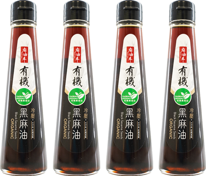 麻油車 冷壓有機黑麻油, 135ml, 4瓶