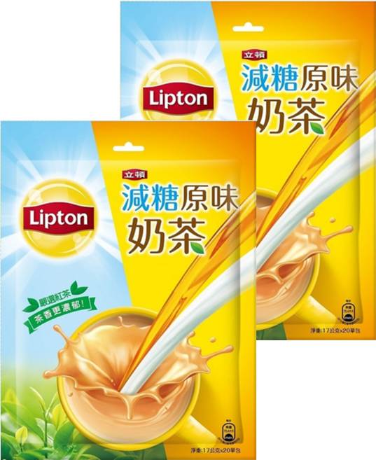 Lipton 立頓 減糖原味奶茶, 17g, 20包, 2袋