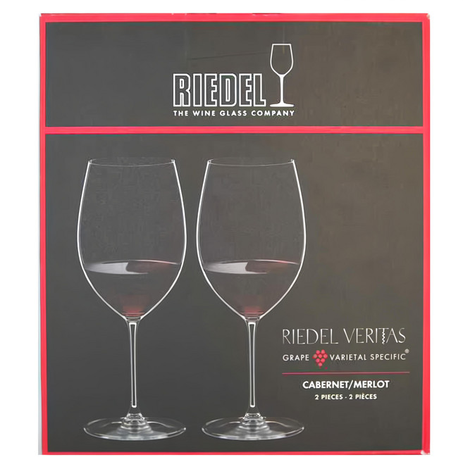 RIEDEL VERITAS Cabernet Merlot 紅酒杯 Set 2件組 德國製無鉛水晶玻璃, 625ml, 1組