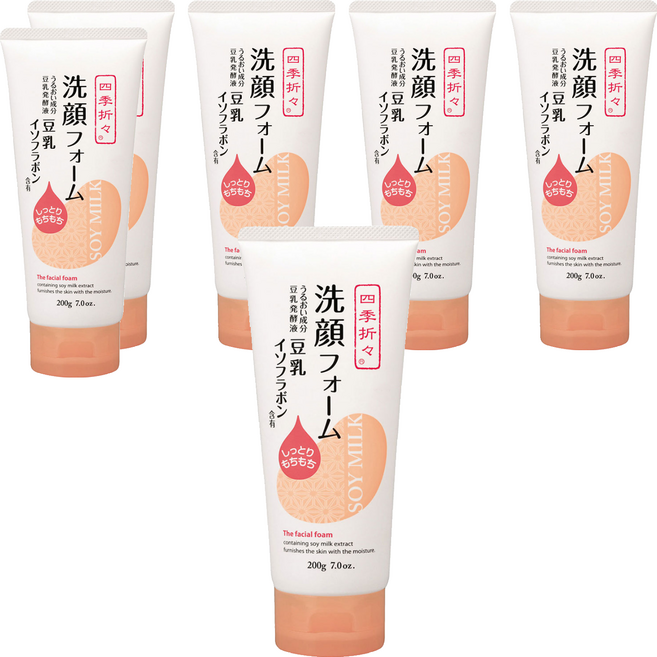 四季折々 豆乳保濕洗面乳, 200g, 6條