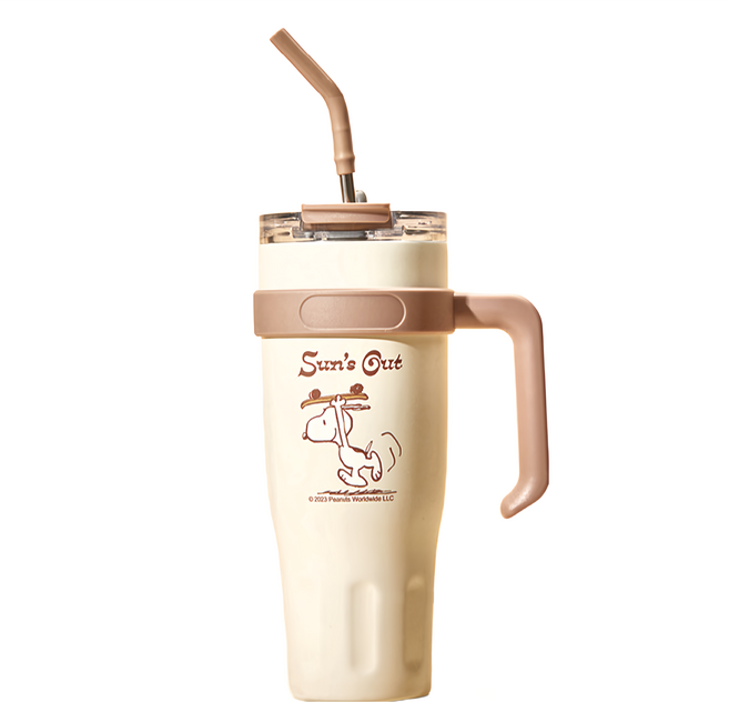 PEANUTS 史努比 冰霸杯, 1個, 1.1L, 米咖色