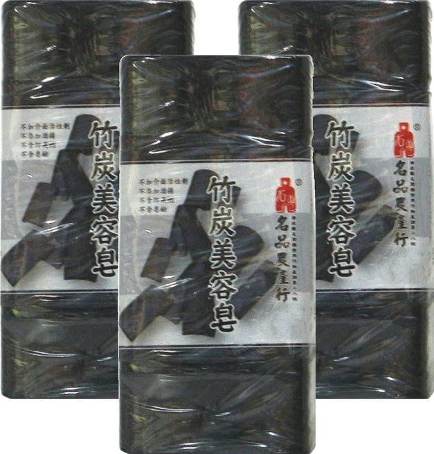 名品農產行 竹炭美容皂 添加精製竹炭粉 全身適用, 500g, 3組