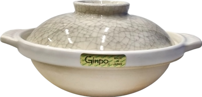 GINPO 銀峯 6號貫入附蓋淺砂鍋 陶瓷材質 日本產, 18.5cm, 1個