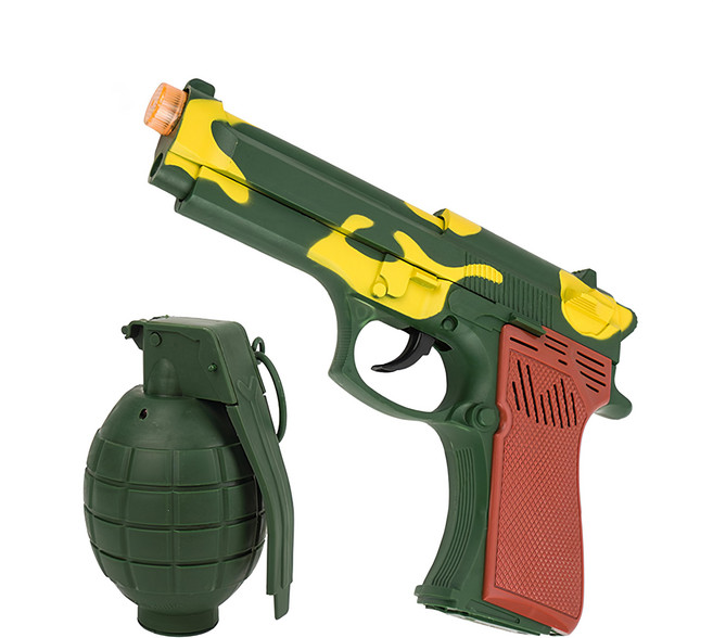 THE NINE PRODUCTS ST安全玩具 兒童聲光手槍 + 音效手榴彈 ST2300, 1組, 軍事迷彩風