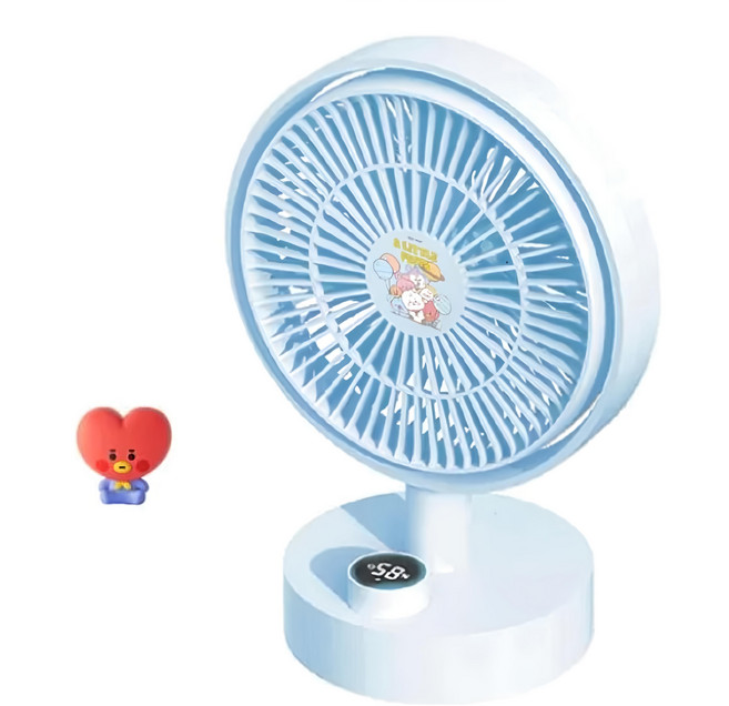 SOTHING 向物 BT21桌面風扇 羽 數顯搖頭版, DSHJ-S-2102S1, TATA 藍色