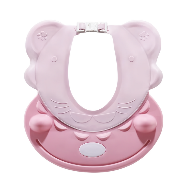 第三代河馬造型嬰兒防水護耳洗髮帽 35-54公分頭圍適用 3歲以上兒童/成人皆可, 粉紅色, 1個