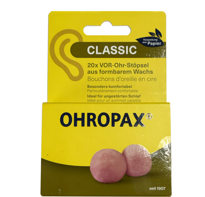 OHROPAX 安耳悠 蠟丸耳塞 20顆, 1盒