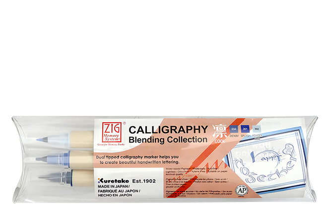 ZIG 雙頭平頭麥克筆 麗 085 + 801+ 803 2mm/5mm, 藍色, 3支