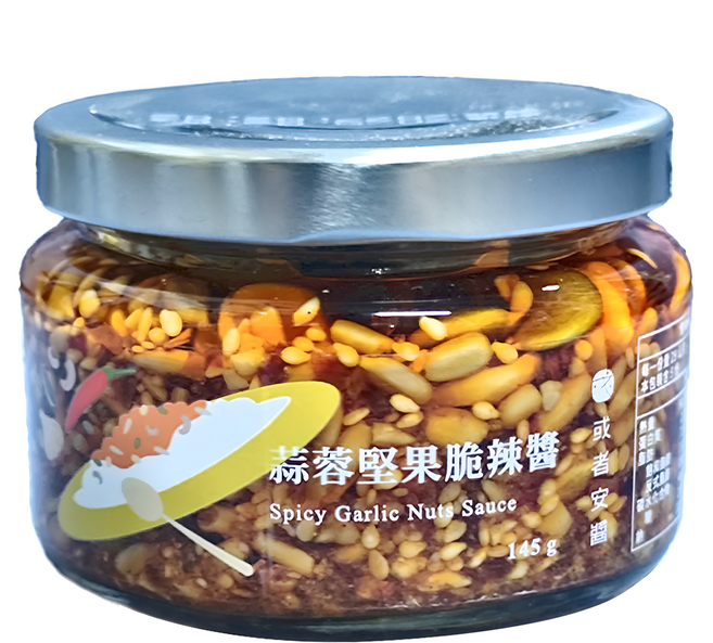 OR sauce 或者安醬 蒜蓉堅果脆辣醬, 145g, 1個