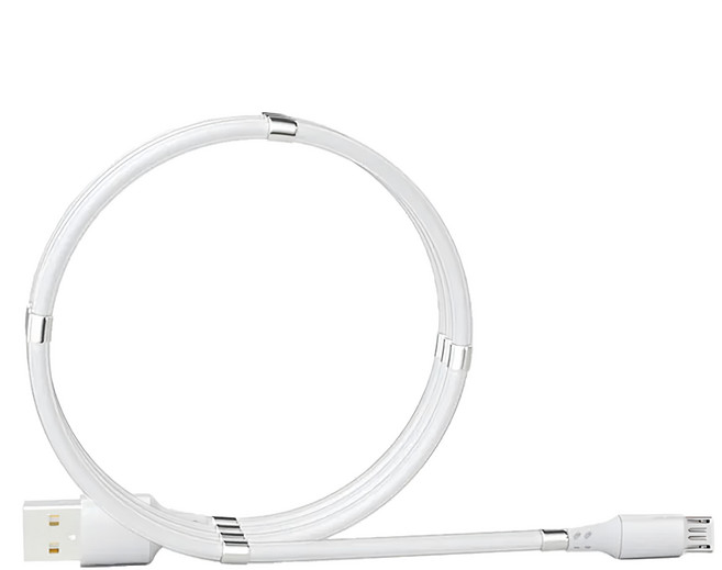 HONG JIN 宏晉 磁吸捲捲充電線 Micro-USB, 1m, 白色, 2條