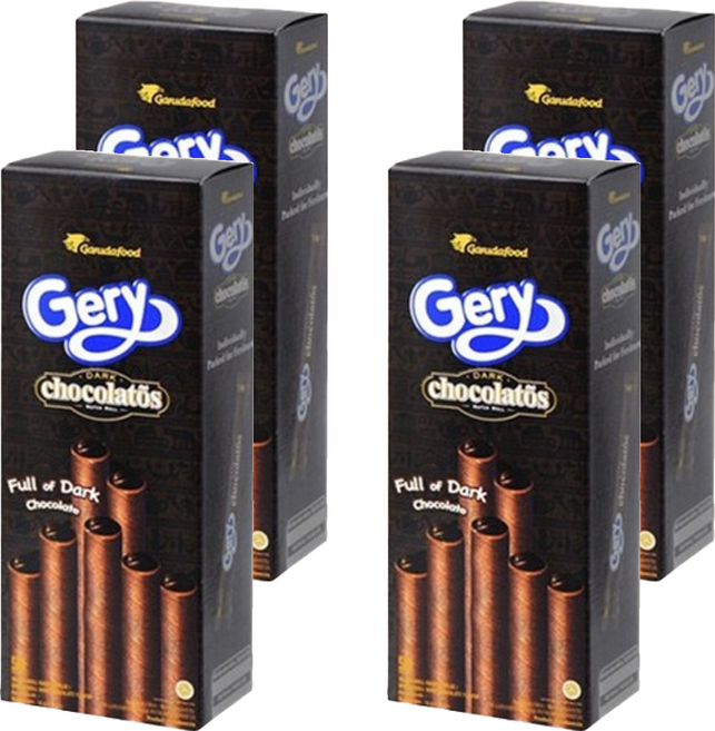 Gery 芝莉 捲心酥 黑巧克力口味, 140g, 4盒