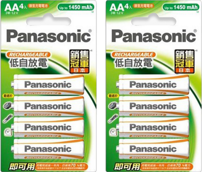 Panasonic 台灣公司貨 低階充電池3號, 4顆, 2組
