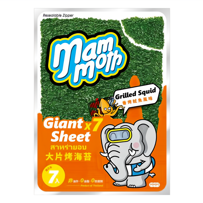 mam moth MM象 泰式烤海苔 香烤魷魚口味, 42g, 1包