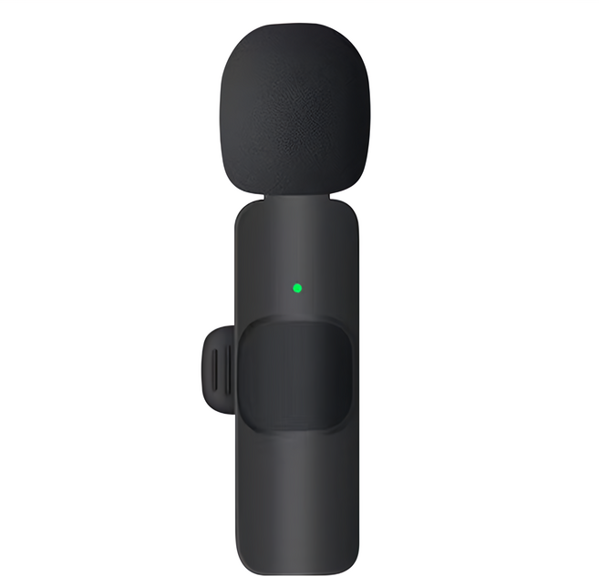 Neon 台灣霓虹 一拖二 iPhone 手機直播降噪麥克風 即插即用, 1個, 黑色