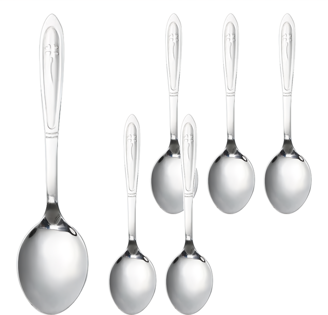 百貨King 幸運草大餐匙/不鏽鋼湯匙 6個, Silver