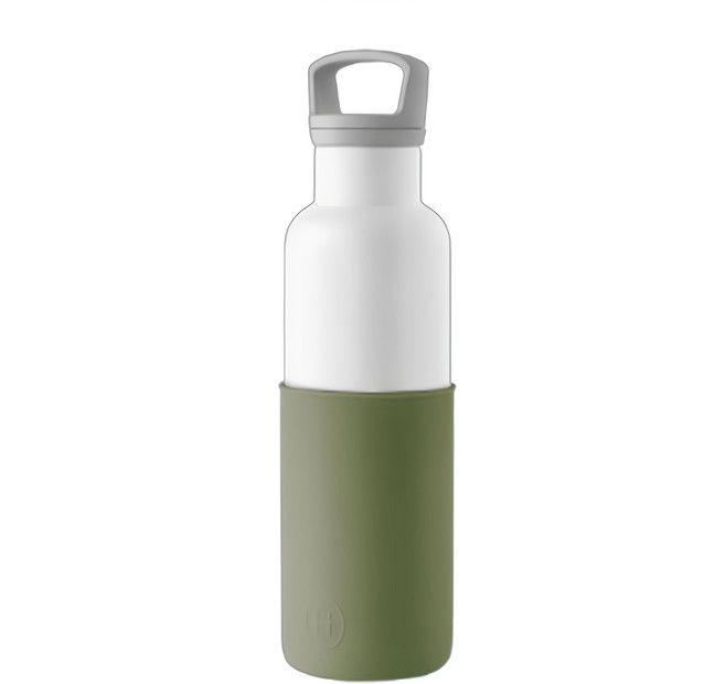 HYDY 保溫瓶, 白瓶 + 杯套 海藻綠, 590ml, 1個
