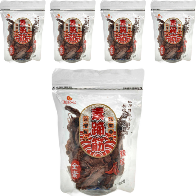 Chiao-E 巧益 豆干 豆乾 素蹄筋 辣味 全素, 180g, 5包