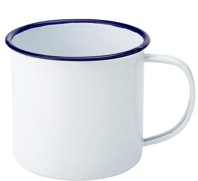 utopia 琺瑯馬克杯 300ml, 白色 + 藍色, 1個