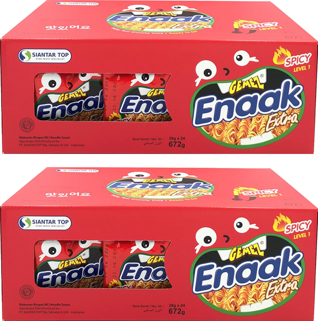 GEMEZ Enaak 韓式小雞麵 Set Extra Spicy Level 1, 672g, 2盒