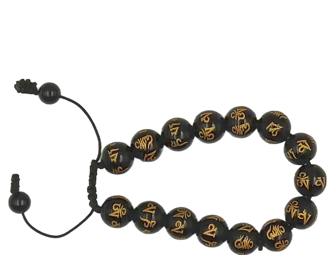 六字箴言黑瑪瑙手珠 5g, 1個