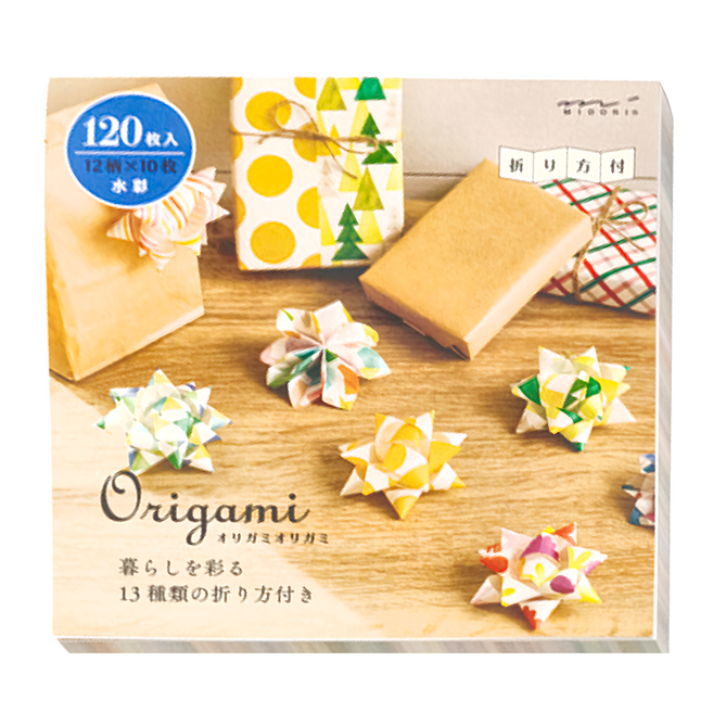 日本 MIDORI Origami玩色紙 水彩綜合 34494, 120張, 12色
