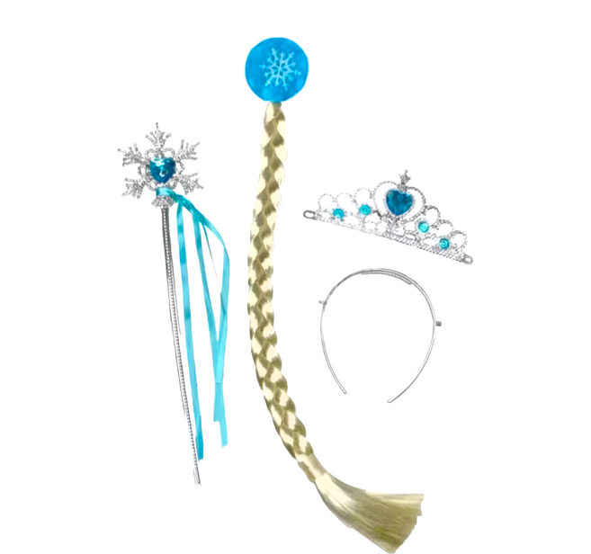 舞會商品套組玩具 包括魔杖 髮辮 皇冠和髮箍, 1組