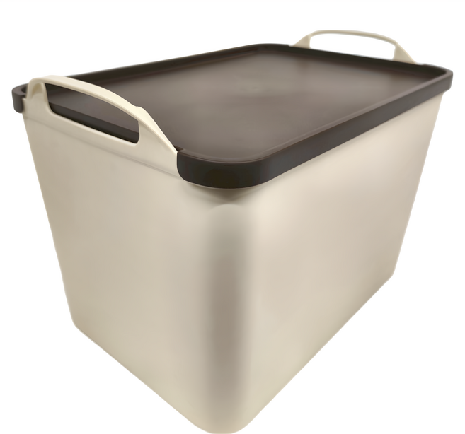 品屋 手提式收納箱 S0453, 咖啡色, 1個