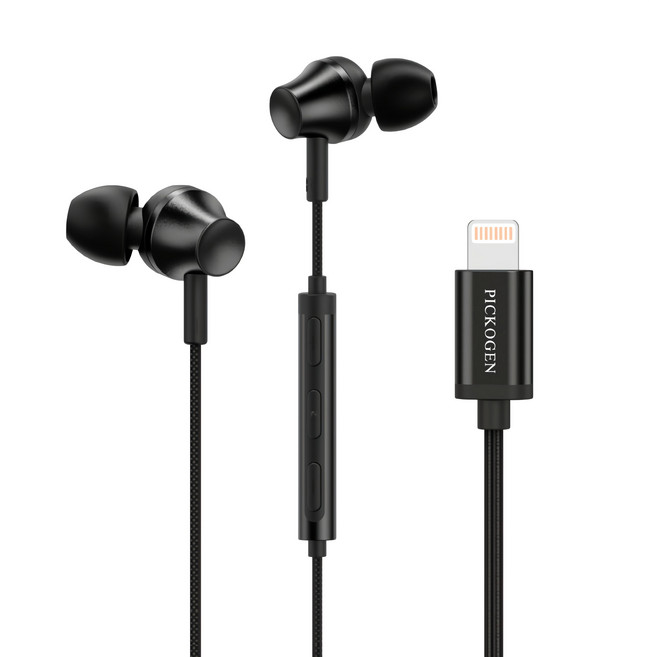 PICKOGEN 皮克全 悅動系列 Wired 入耳式 耳機 線控麥克風 Lightning 黑色 AUD-4322