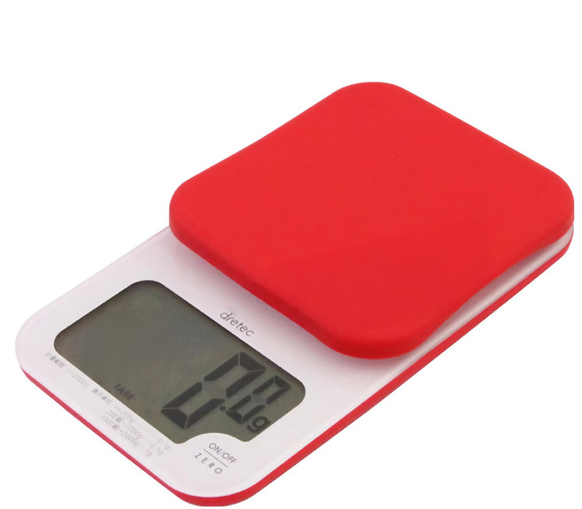 dretec 戴卡 大螢幕derc燈光料理電子秤, 2kg, 紅色, KS-262RD