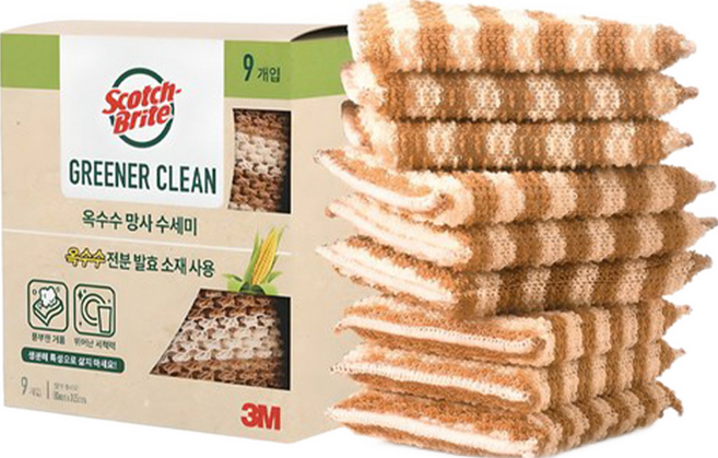 3M Scotch-Brite 百利 玉米纖維網狀菜瓜布, 9入, 1盒