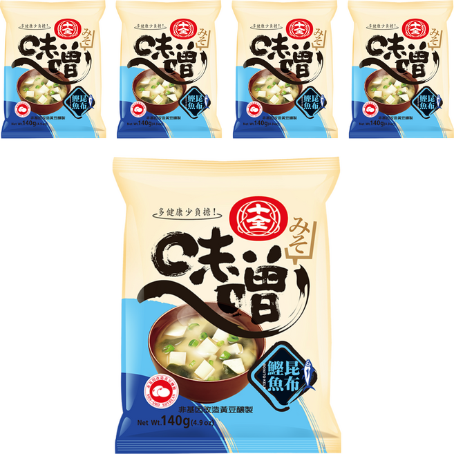 十全 鰹昆布味噌 140g 添加鰹魚粉及昆布, 5包
