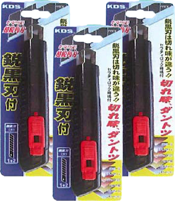KDS 黑鋼美工刀 L-11, 顏色隨機, 3支