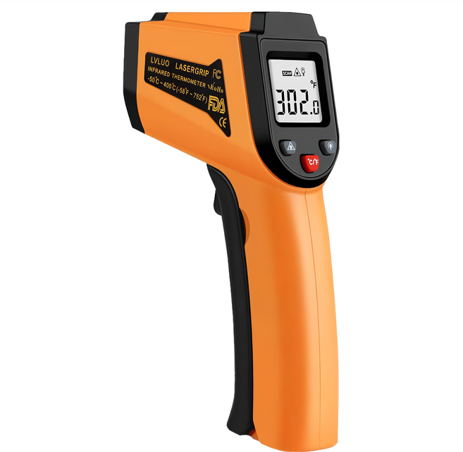 AHOYE 測溫槍 快速測溫 LCD大螢幕顯示, 1支, 橘色