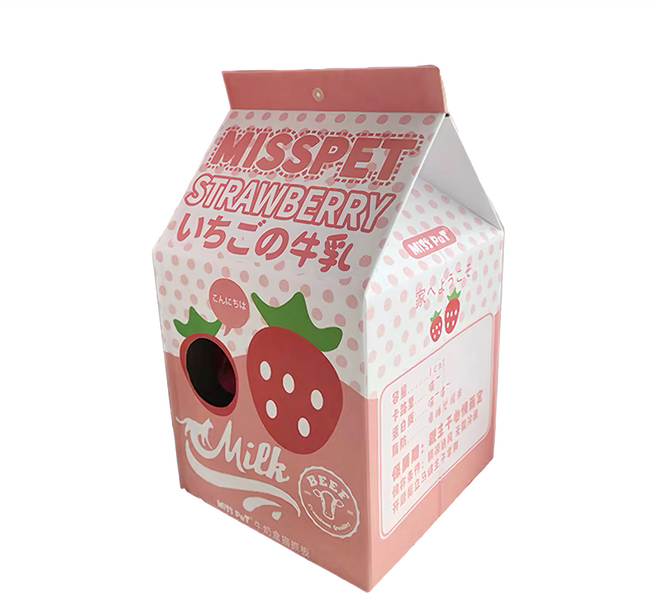 MISSPET 牛奶盒貓抓屋, 草莓, 1個