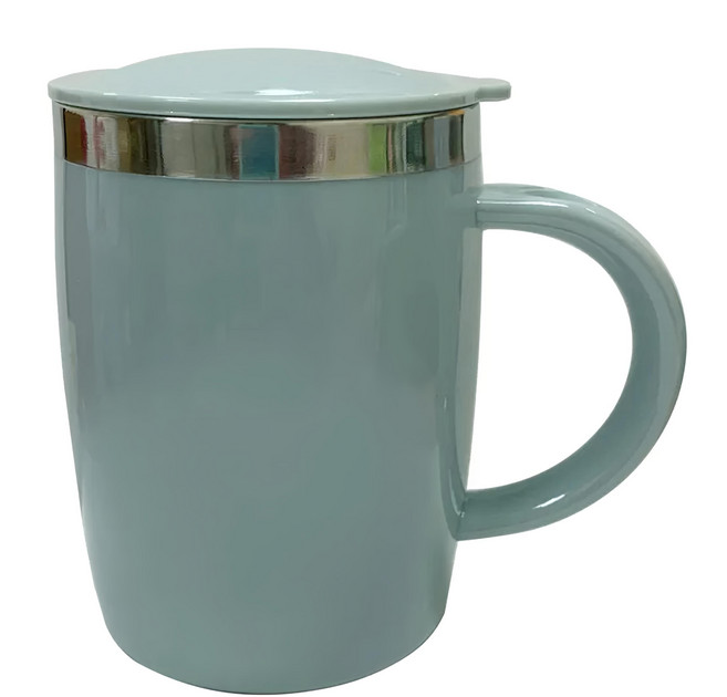 HOMEWARE MAGICIAN 家魔仕 新經典杯 內膽304不鏽鋼 容量400ml 尺寸12x8.5x7.5cm 中國產, 藍綠色 + 銀色, 1個