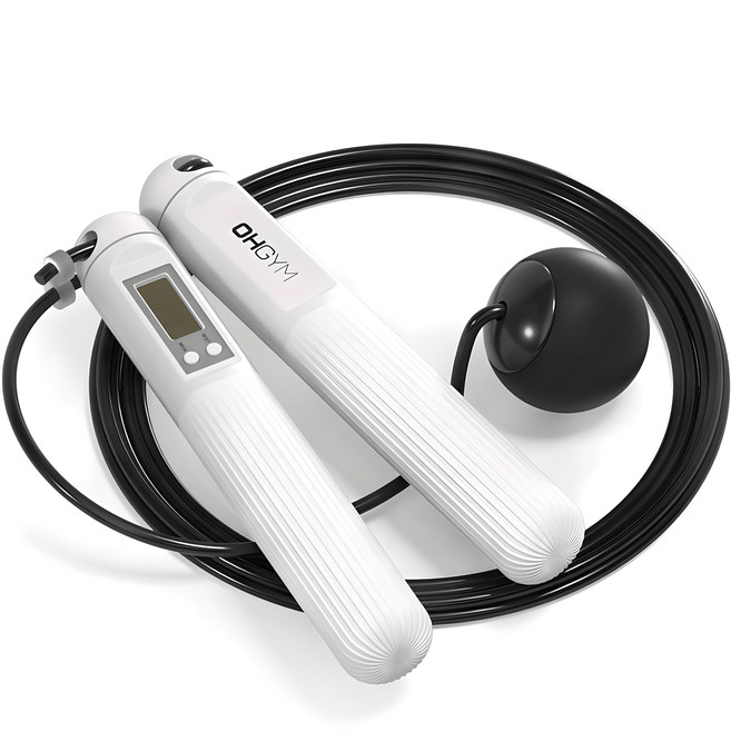 OHGYM 2合1 智能室內健身跳繩, 白色, 1組