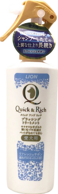 LION 獅王 Quick&Rich 犬用護髮噴霧 清新皂香 LI00005, 200ml, 1瓶